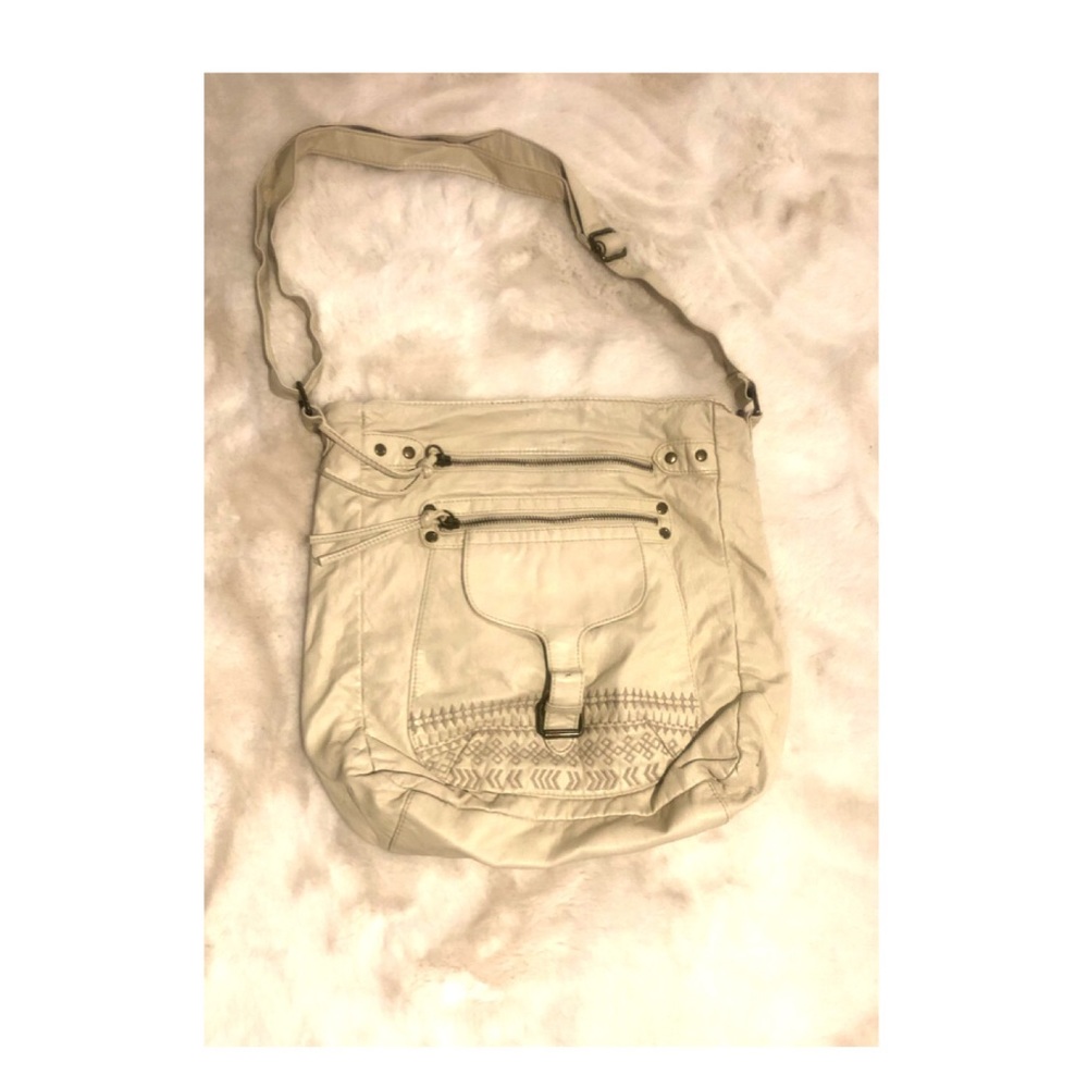 White leather purse